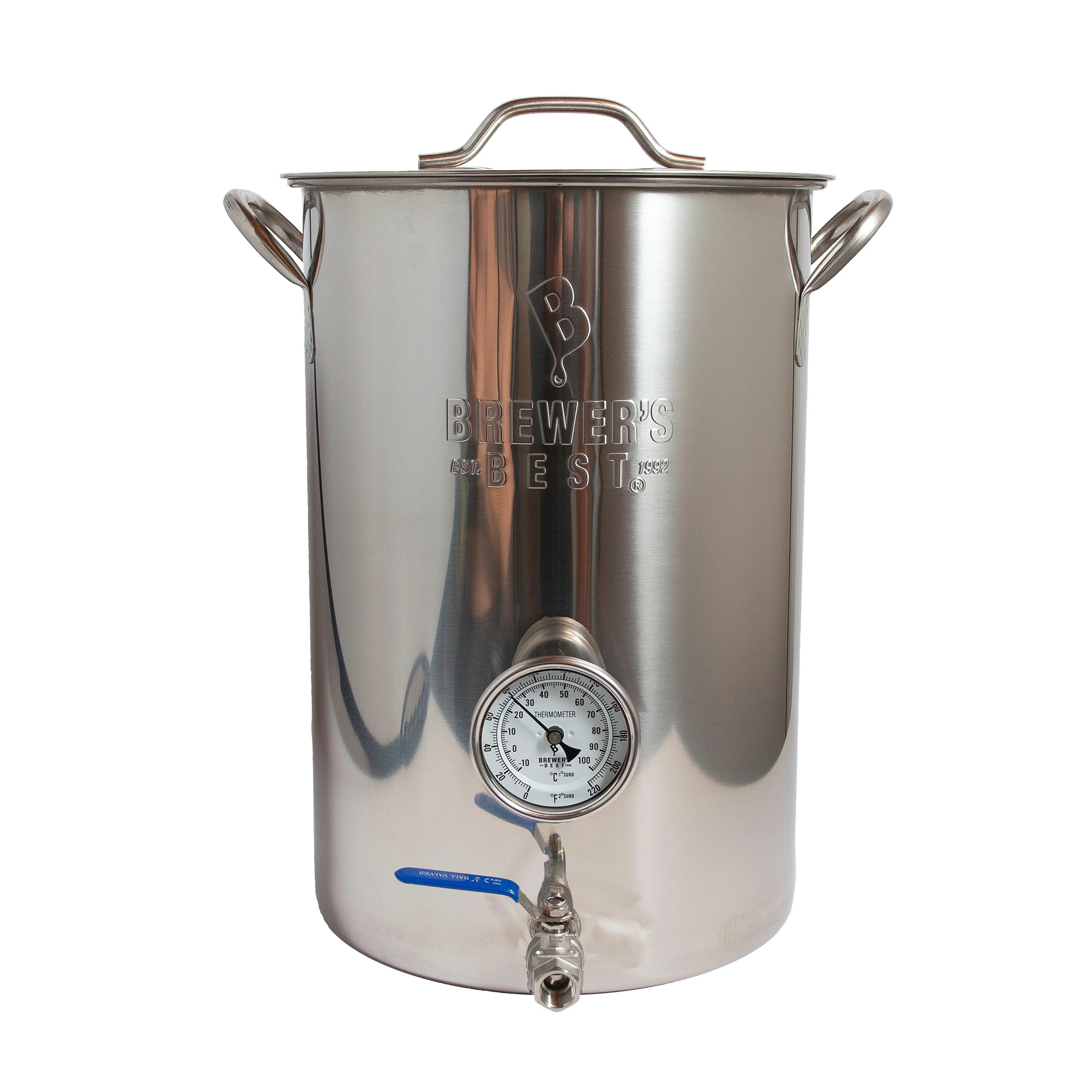 8 Gallon Brew Kettle with Thermometer & Ball Valve Ports - Image 4