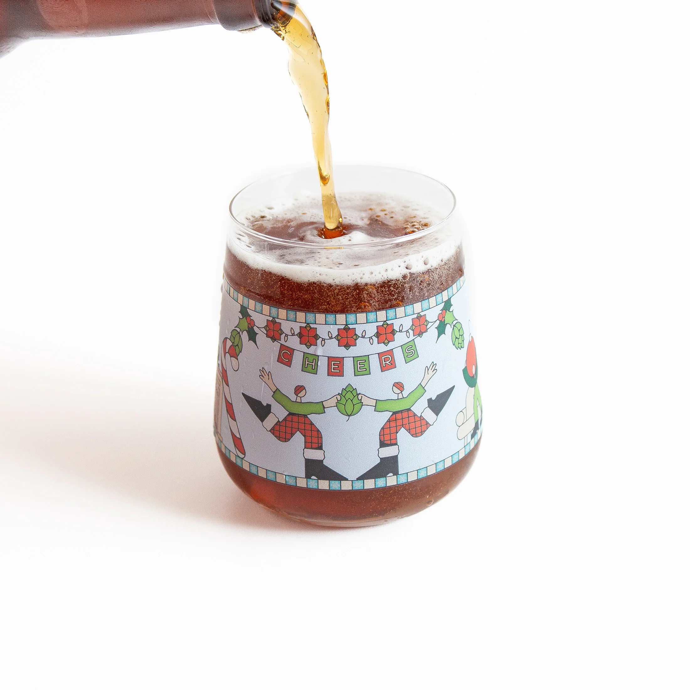 Craft A Brew Holiday Stemless Beer Glass
