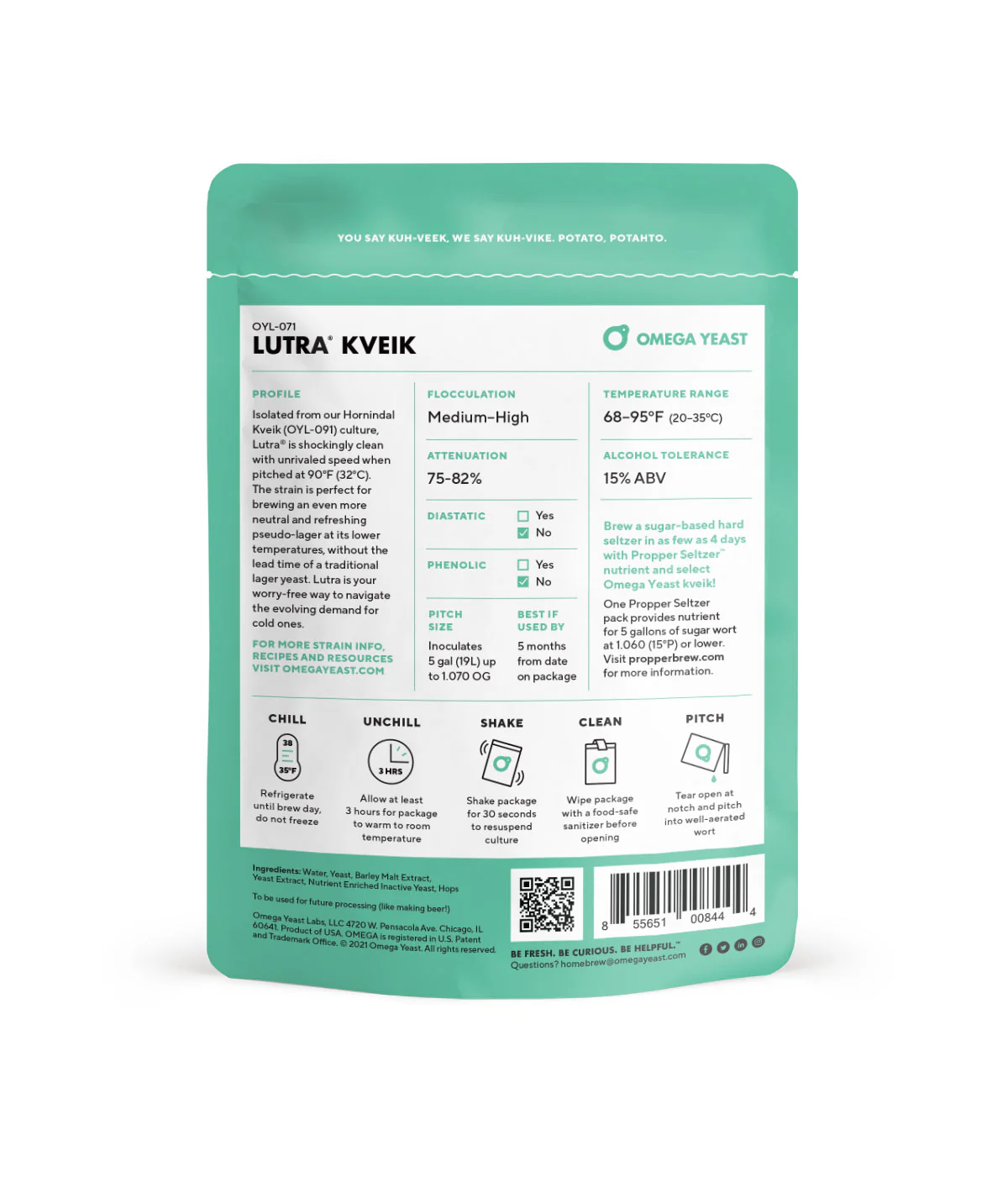 Omega Yeast | OYL-071 Lutra® Kveik | Double Pitch - Image 2