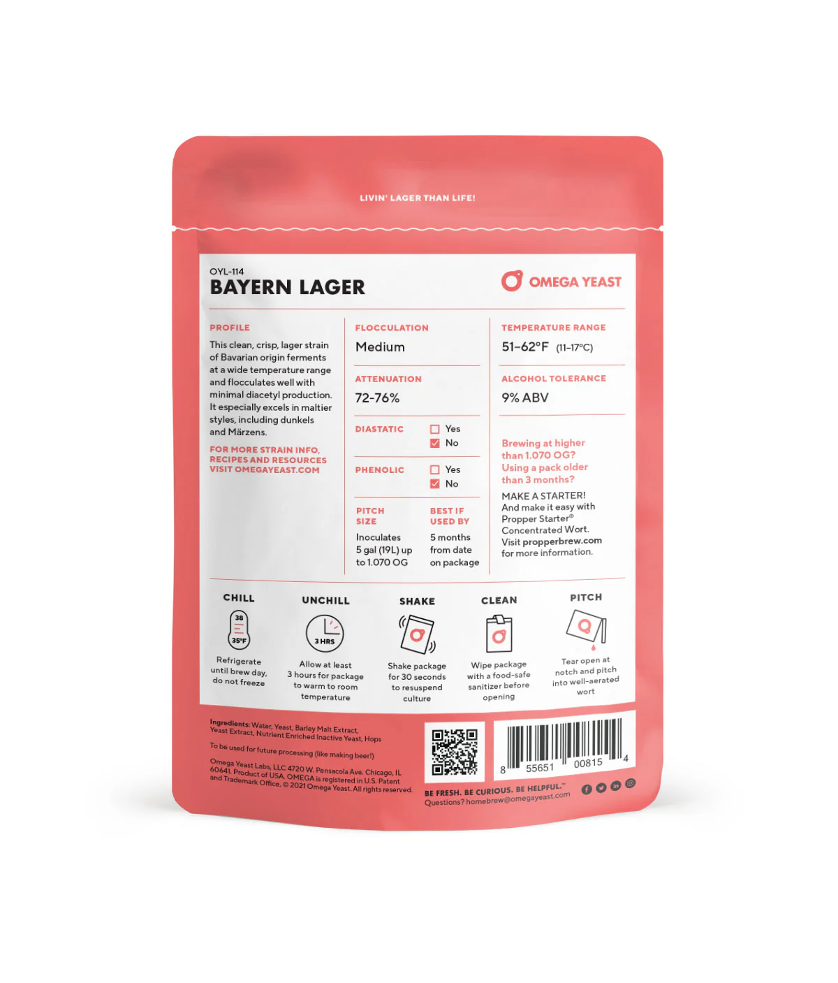Omega Yeast | OYL-114 Bayern Lager | Double Pitch | 225 Billion Cells - Image 2