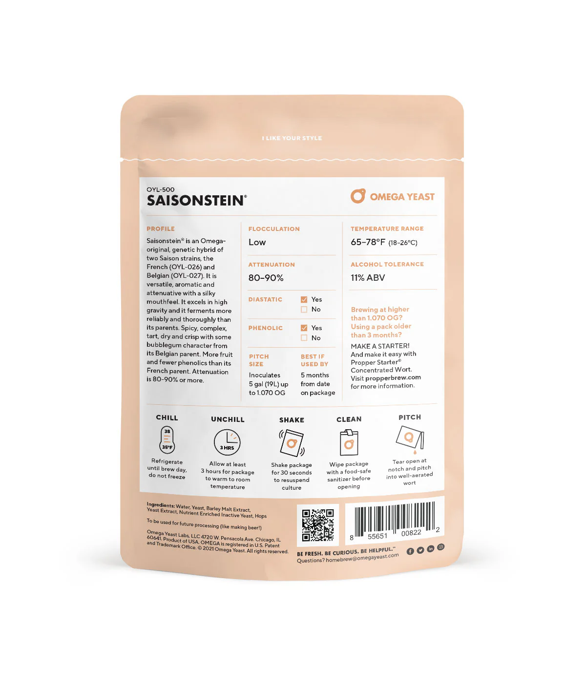 Omega Yeast | OYL-500 Saisonstein® | Double Pitch | 225 Billion Cells - Image 2