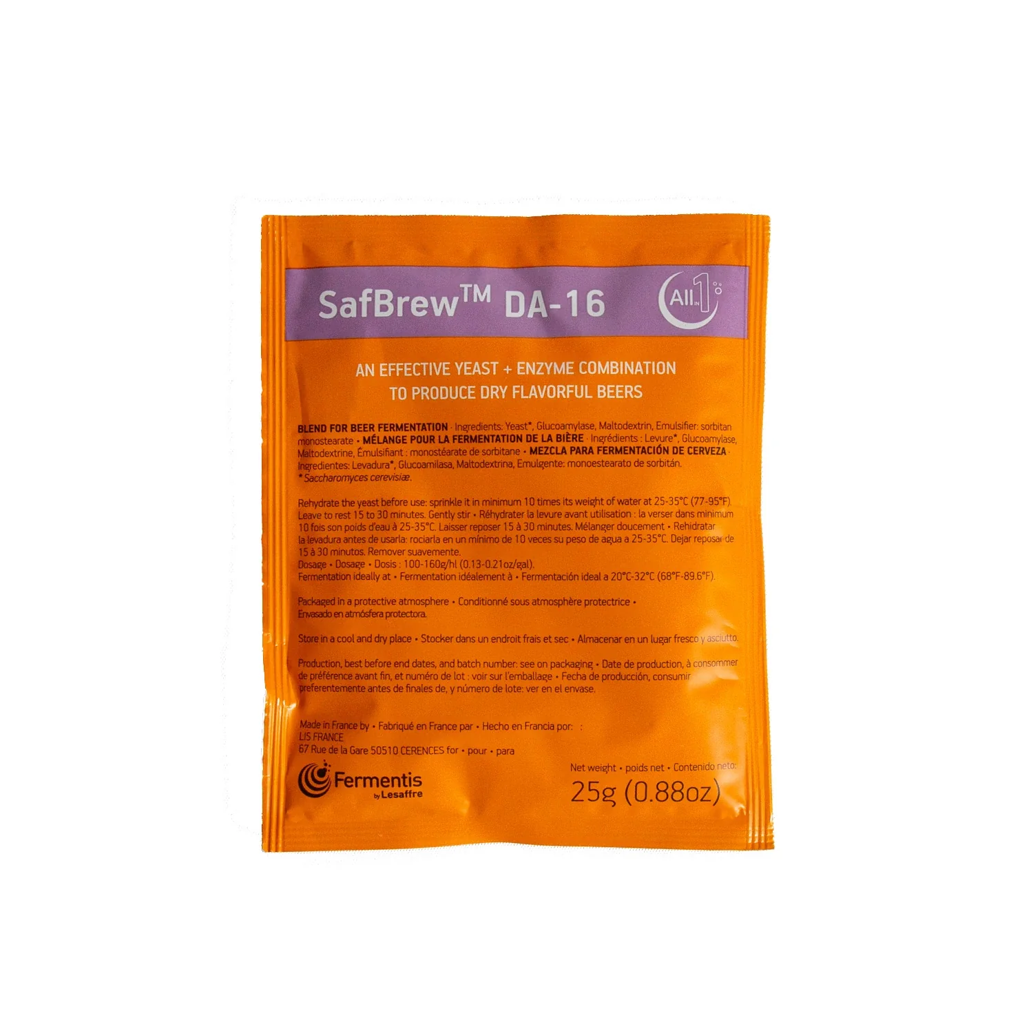 SafBrew DA‑16 Yeast